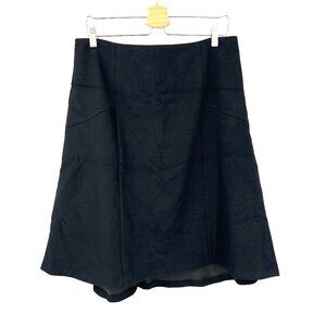 NEW classiques entier black career work business casual flounce skirt a-line 12